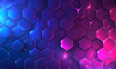 Blue and purple futuristic abstract background with hexagonal shapes, ideal for technology, innovation and modern design themes