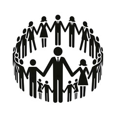 People who are working together as a group. Pictogram
