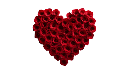 heart made of red rose petals
