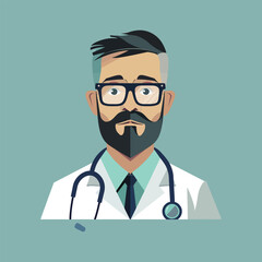 Fototapeta premium Doctor Flat Vector Icon
