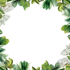 Naklejka premium green leaves frame
