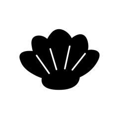 Seashell easy silhouette icon. Clipart image isolated on white background