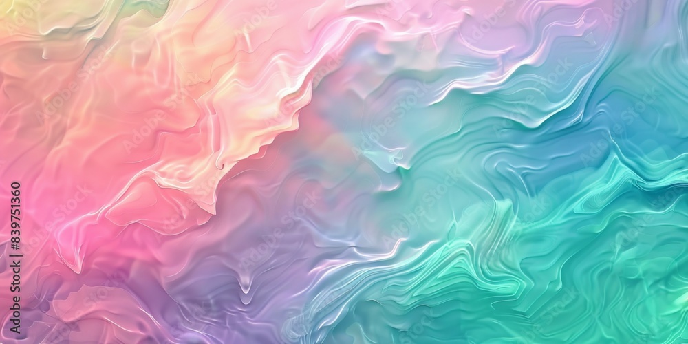 Poster Abstract Iridescent Gradient Background With Wavy Patterns