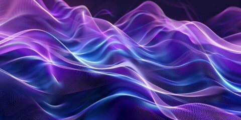 Obraz premium Abstract Futuristic Wave Pattern in Vibrant Purple and Blue Hues