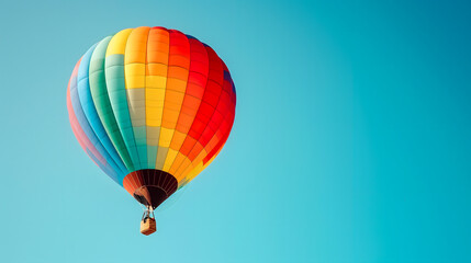 Fototapeta premium Colorful Hot Air Balloon with Rainbow Stripes