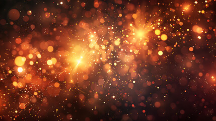Naklejka premium The image depicts a multitude of bright, glowing sparks against a dark background. These sparks resemble embers or particles typically seen during combustion