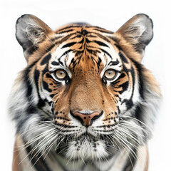 Obraz premium Bengal tiger, white background studio light.