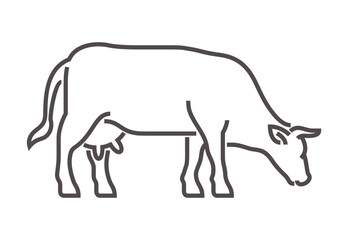 Cow icon in front view and bold line