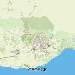 George, South Africa map poster art
