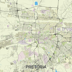 Pretoria, South Africa map poster art
