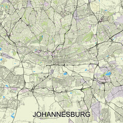 Johannesburg, South Africa map poster art
