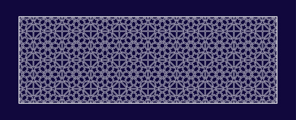 Arabic ornament vector template decoration. Elegant arabesque in eastern style. Islam decorative symbol. islamic floral motif for textile and fabric designs, arab holidays cards. Black, white colors