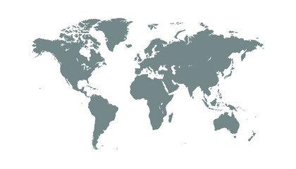 World map. Modern color vector map. Silhouette map	