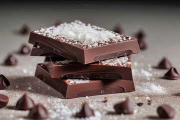 deliciosa barra de chocolate negro con almendras