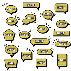 イラスト素材：シンプル吹き出しセット