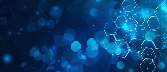Abstract medical background with hexagons for healthcare technology, innovation in medical devices, and telehealth solutions