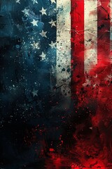 Naklejka premium Advanced Rendering Techniques Bringing the American Flag to Life with Abstract Design