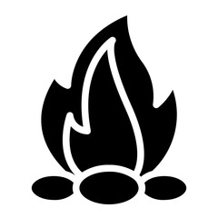 Campfire symbol bonfire vector icon