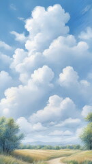 Obraz premium blue sky over horizon in summer