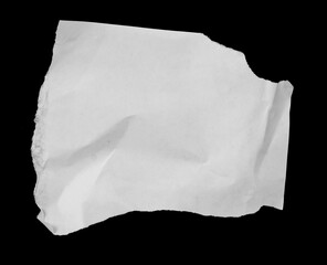 Ripped paper on black background, empty space