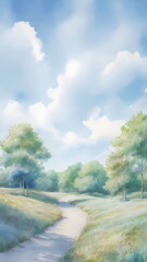 Fototapeta premium blue sky over horizon in summer
