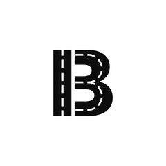 Letter B Road logo icon vector template