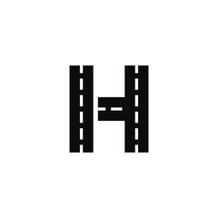 Letter H Road logo icon vector template