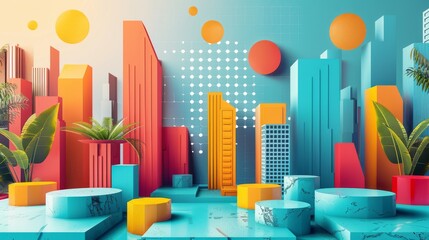 Urban cityscapes with towering skyscrapers meet a relaxing beach setting