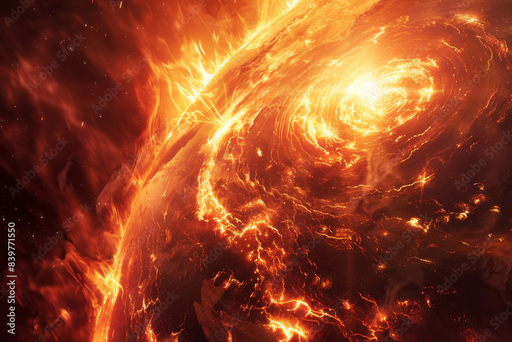 Canvas Prints the earth's outer core, emphasizing its role as a sea of molten iron and nickel that generates the p