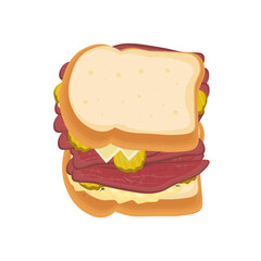 Vector illustration logo Clip art Pastrami Sandwich