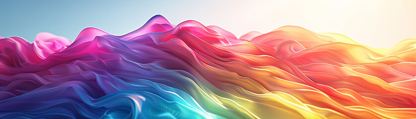 Fototapeta premium Flowing Fabric with a Rainbow Spectrum