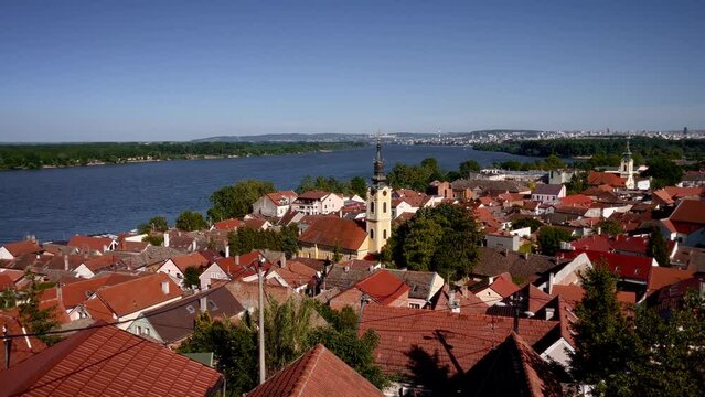 View from the hill from the Gardosh Tower in Zemun, city of Belgrade, Serbia.