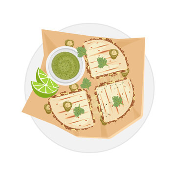 recommend clip art: Vector illustration logo clip art Top view Mexican tortilla quesadilla 