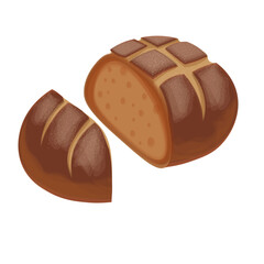 Vector Illustration Logo Clip art  Sliced of a ​​Sourdough Bread