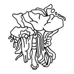 The Enigmatic Mushroom sketch features a mushroom with a mysterious facial expression, inviting interpretation and contemplation. Perfect for illustrations, art prints and home decor.