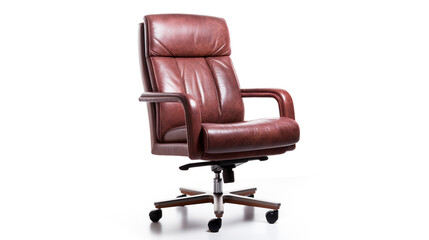 Fototapeta premium studio shot of leather office chair isolated on a white background