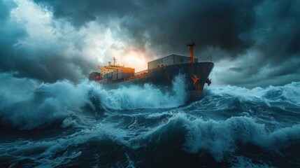 Ship in Container Storm Sinking.