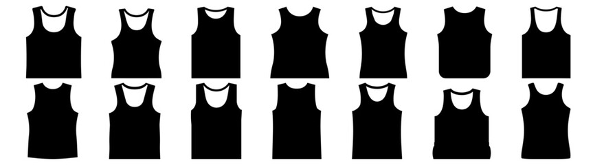 Singlet clothing silhouette set vector design big pack of illustration and icon