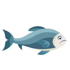 funny fish cartoon  for childern book