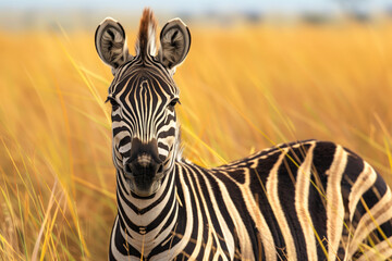 Naklejka premium Zebra in the field