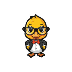 Fototapeta premium CUTE SMART DUCK BUSINESS DESIGN