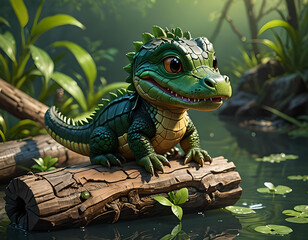 Cute Toon Alligator