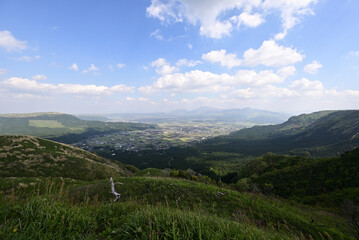 Naklejka premium Scenic point, Aso, Kumamoto, Japan
