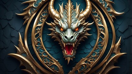 Fototapeta premium dragon background gold color