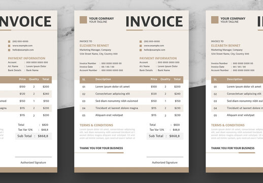 Brown and White Corporate Invoice