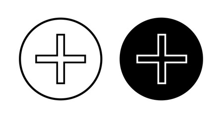 Fototapeta premium Plus Icon vector isolated on white background. Add plus icon. Addition sign. Medical Plus icon