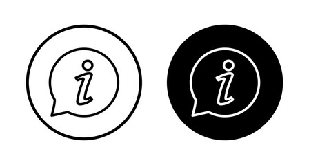 Information icon vector isolated on white background. Info sign. About us