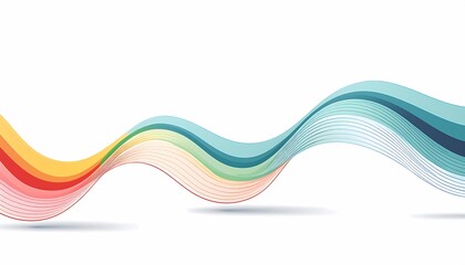 Abstract illustration of colorful waves on a white background.