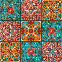 Vibrant Seamless Mexican Floral Pattern - Traditional Hispanic Folk Art Design