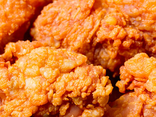 close up fried crispy chicken background